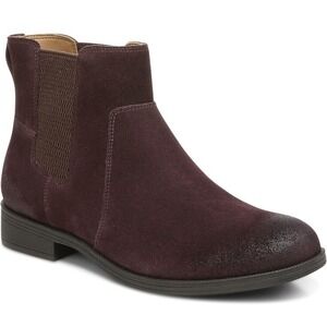 Vionic Alana Womens 8 Chocolate Suede Plum Arch Support Ankle Boots  New